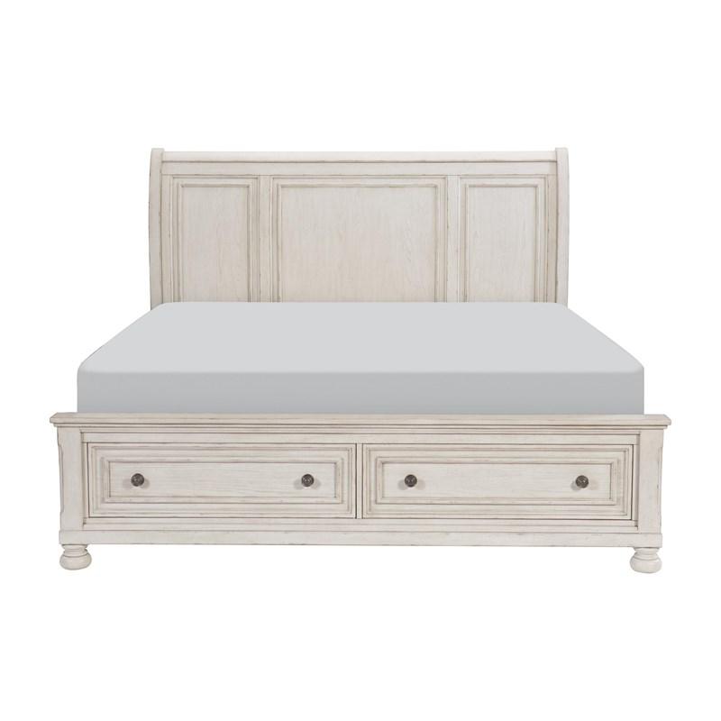 Bethel White Finish Platform Storage Bedroom Set 2259