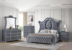 Cameo Gray Upholstered Panel Bedroom Set B2100