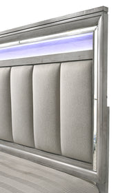 Vail  Led Gray Upholstered Panel Bedroom Set |B7200