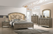 Load image into Gallery viewer, Cristal Gold LED Upholstered Panel Bedroom Set |B7800