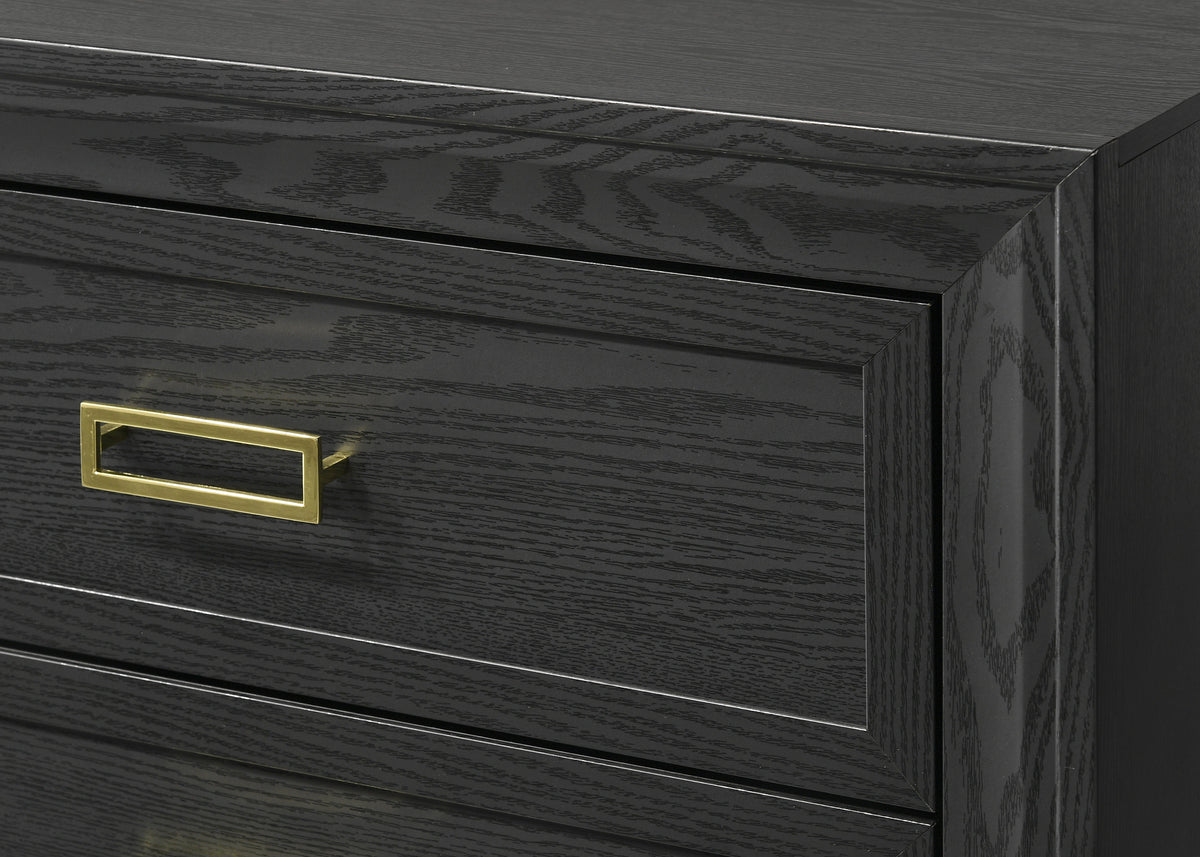 Pepe Black/Gold Panel Upholstered Bedroom Set B9290