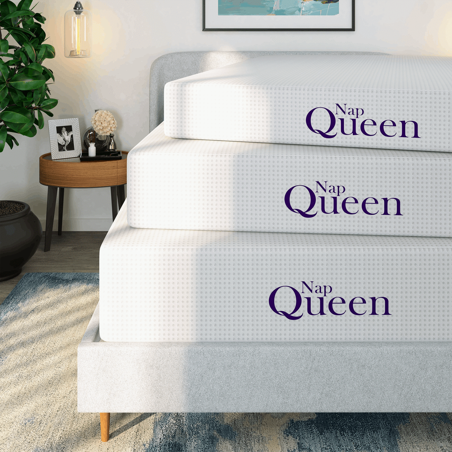 MARGARET 14" TWIN MEDIUM CHARCOAL INFUSED VISCOELASTIC MEMORY FOAM MATTRESS