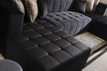 Load image into Gallery viewer, Elisha Black Velvet Double Chaise Sectional