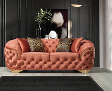 Load image into Gallery viewer, Lupino Orange Velvet Sofa &amp; Loveseat