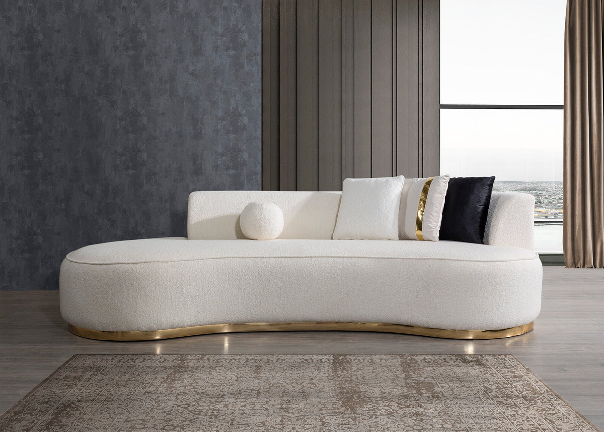 Ella Ivory Boucle 106" Chaise Lounge