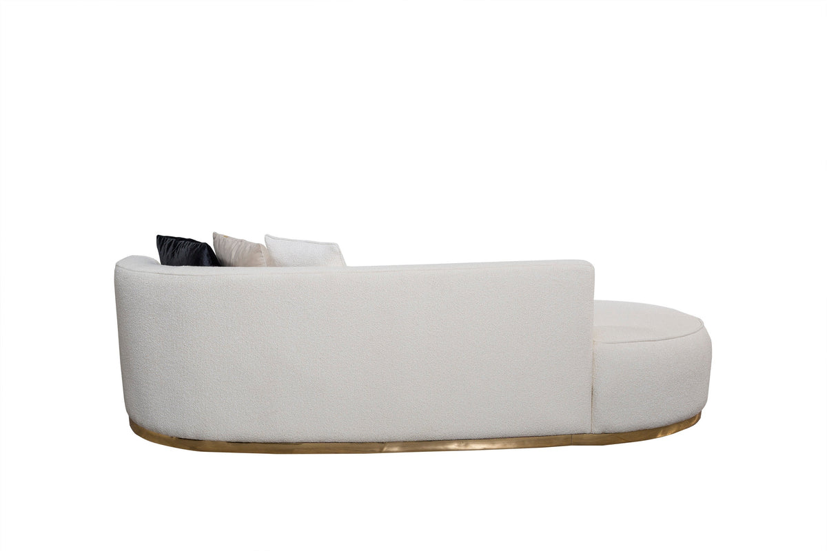 Ella Ivory Boucle 106" Chaise Lounge