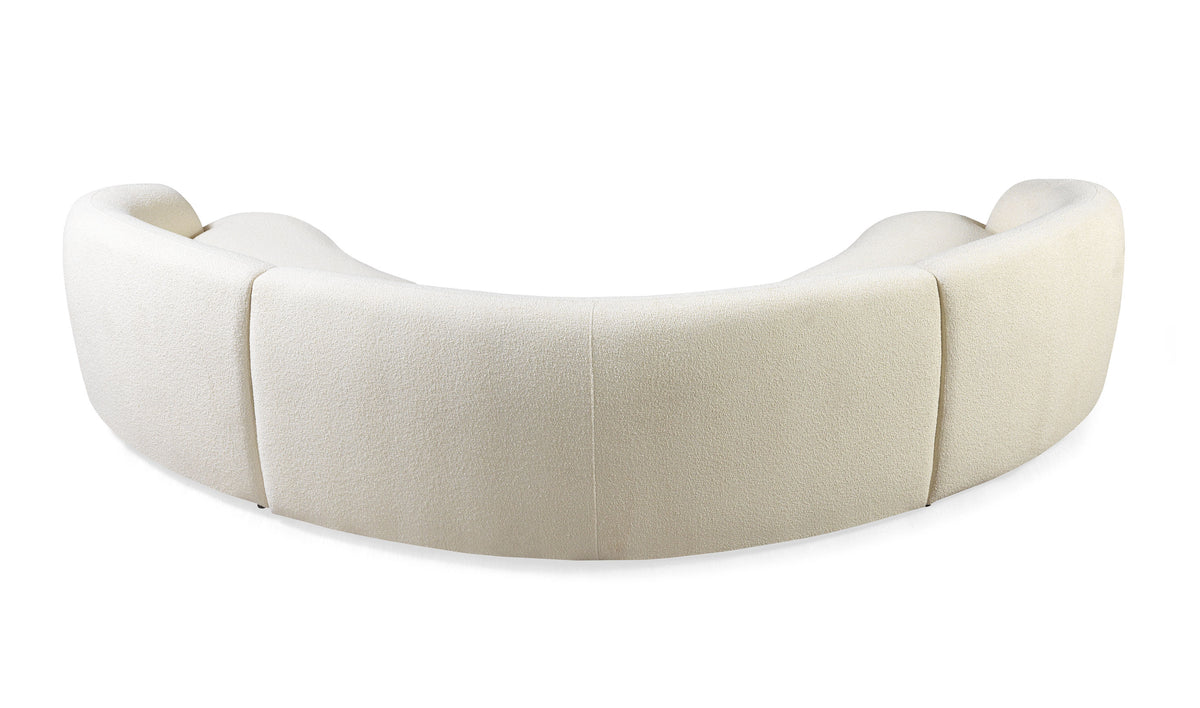 Bonita Ivory Boucle 3pc Curved 138" Sectional