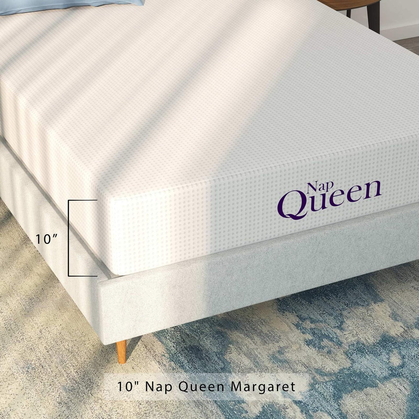 MARGARET 10"KING MEDIUM CHARCOAL INFUSED VISCOELASTIC MEMORY FOAM MATTRESS