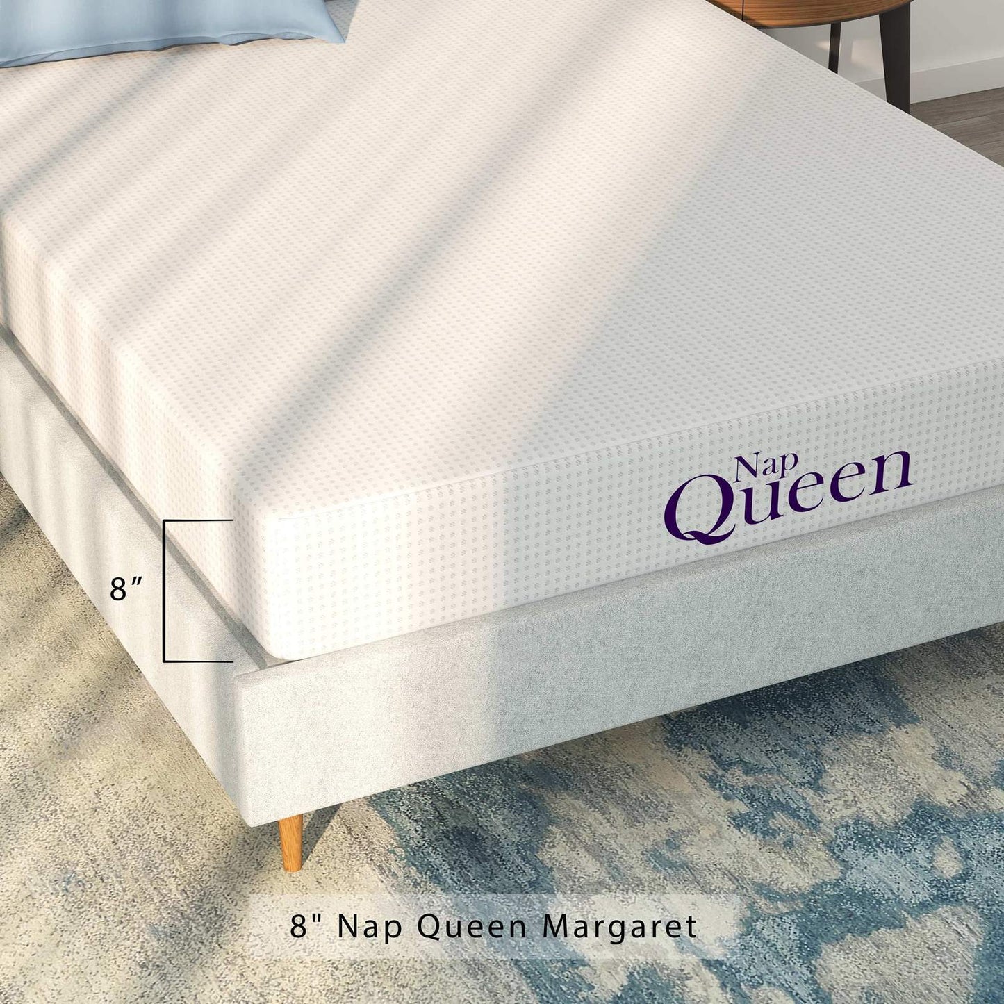 MARGARET 8" KING MEDIUM CHARCOAL INFUSED VISCOELASTIC MEMORY FOAM MATTRESS