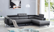 Load image into Gallery viewer, Izzi Gray/Black Faux Leather Sectional S4545