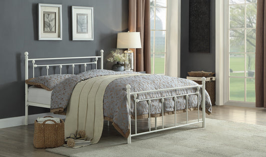 Lia White Full Metal Platform Bed | 2048