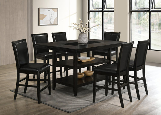 Condor Espresso/PU Black 7-Piece Counter Height Set