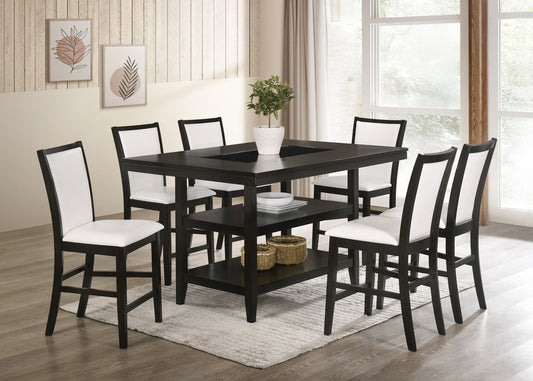 Condor Espresso/PU White 7-Piece Counter Height Set