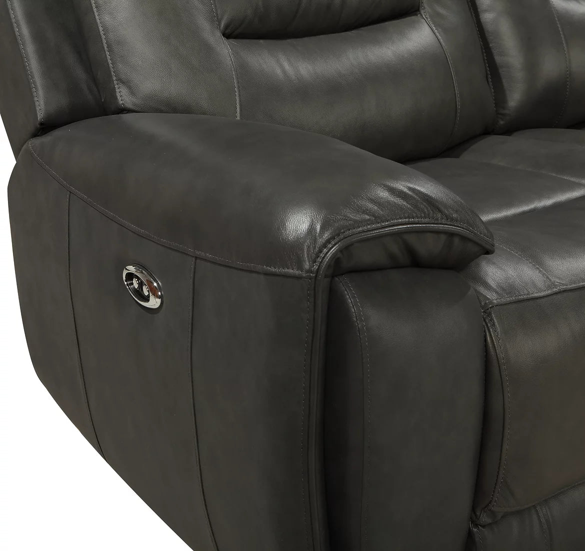 Rosewood Grey POWER/TOP GRAIN LEATHER Reclining 3pc Set S2226