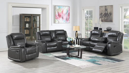 Lavon Grey 3pc Reclining Set S9381