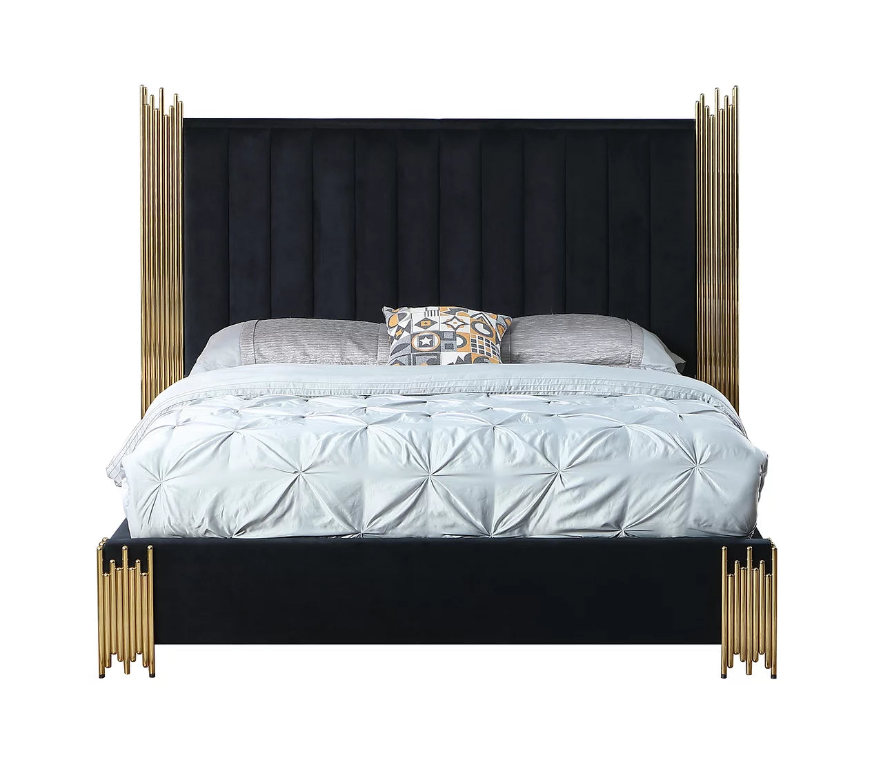 Token Black Velvet King Platform Bed B840
