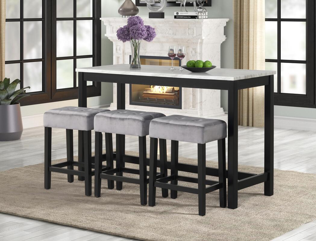 Gloria Grey 4pc Pub Table Set