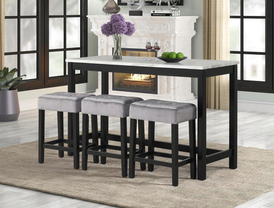 Gloria Grey 4pc Pub Table Set