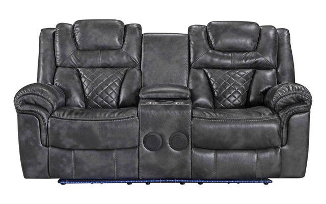 Alexa Grey  POWER/LED/BLUETOOTH SPEAKERS 3pc Reclining Set