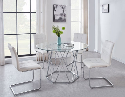 Escondido White 5pc Dining Room Table ED480