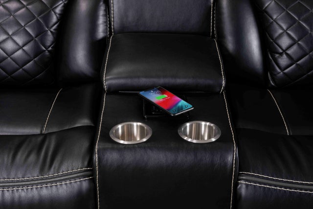 Alexa Black  POWER/LED/BLUETOOTH SPEAKERS 3pc Reclining  Set