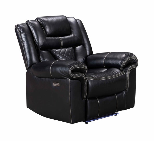 Alexa Black  POWER/LED/BLUETOOTH SPEAKERS 3pc Reclining  Set
