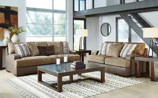Alesbury Chocolate Sofa and Loveseat 18704