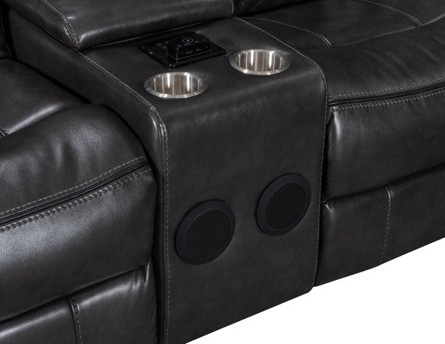 Alexa2023 Grey LED/BLUETOOTH SPEAKERS Reclining Sectional