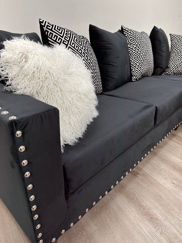 Rosa Black Velvet Sectional Sofa  200