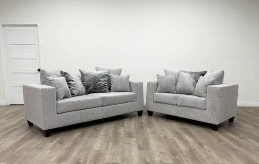 Dove Fabric Sofa and Loveseat 110