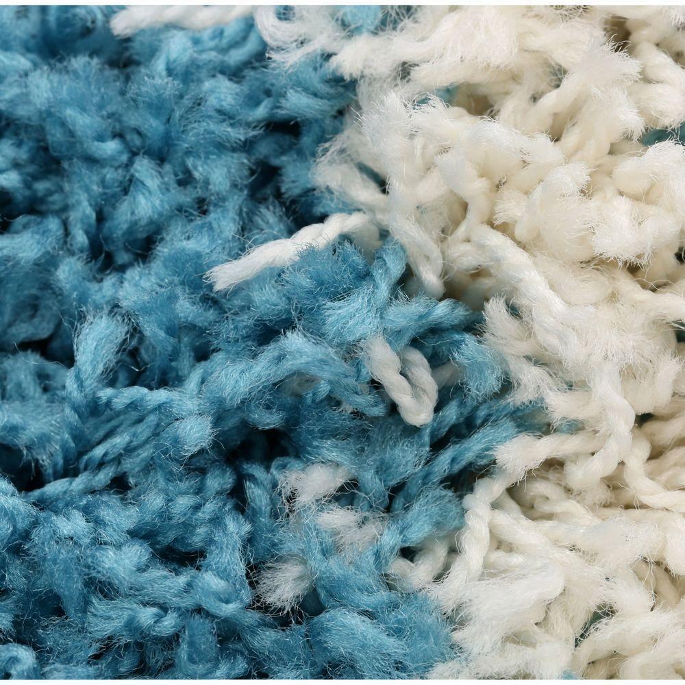 Cozy  Turquoise Shag Area Rug SGH2276  8X10